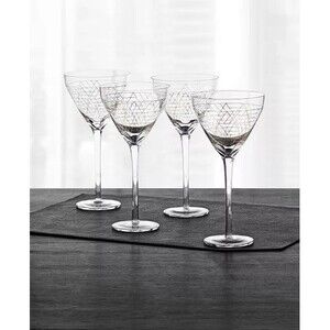 Hotel Collection Gold Decal Martini Glasses, Set of 4